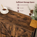 Storage Cabinet, with 2 Doors & 1 Shelf, Wooden Buffet Cabinet Rustic Brown & Black