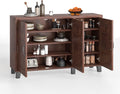 Buffet Cabinet Kitchen Storage Cupboard - 3 Door Sideboard with Adjustable Shelves Brown