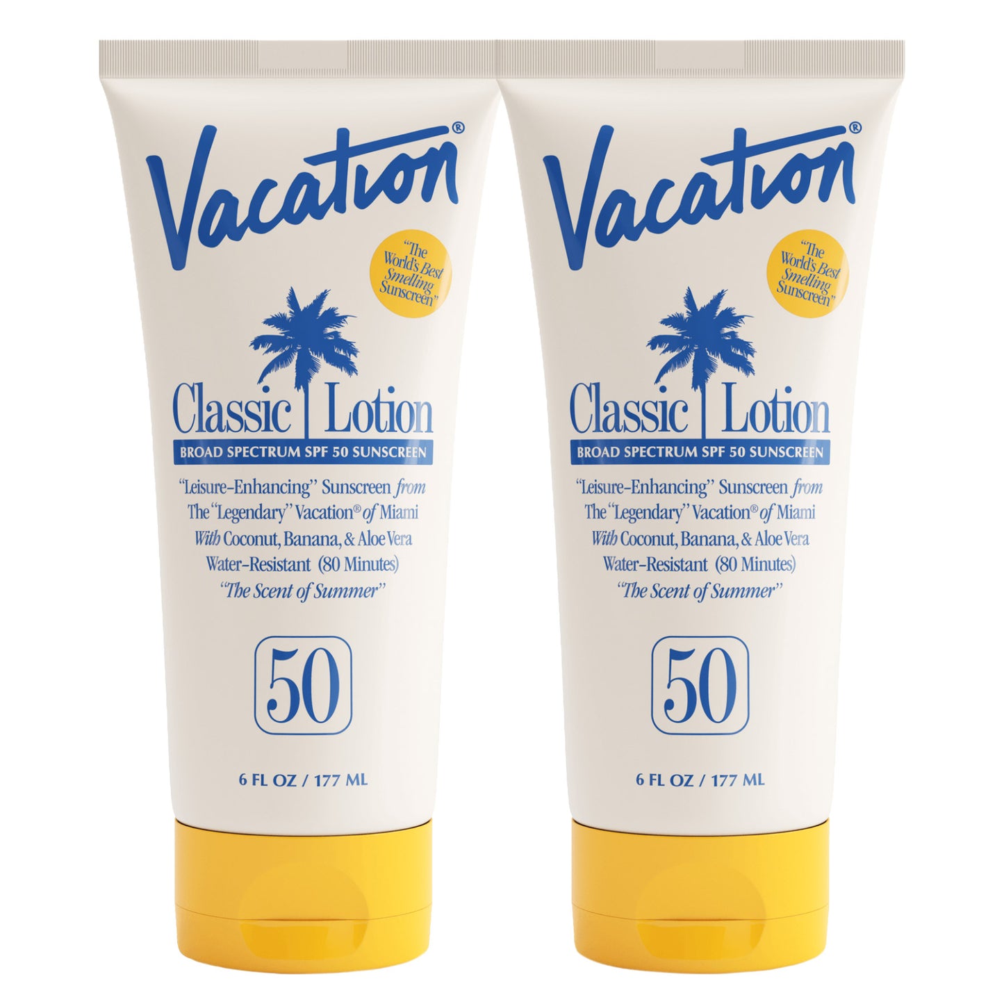 Vacation Classic Sunscreen Lotion, SPF 50, 6 Fl Oz Duo