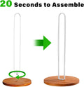 Wood Paper Towel Holder with Non-Slip Wooden Base