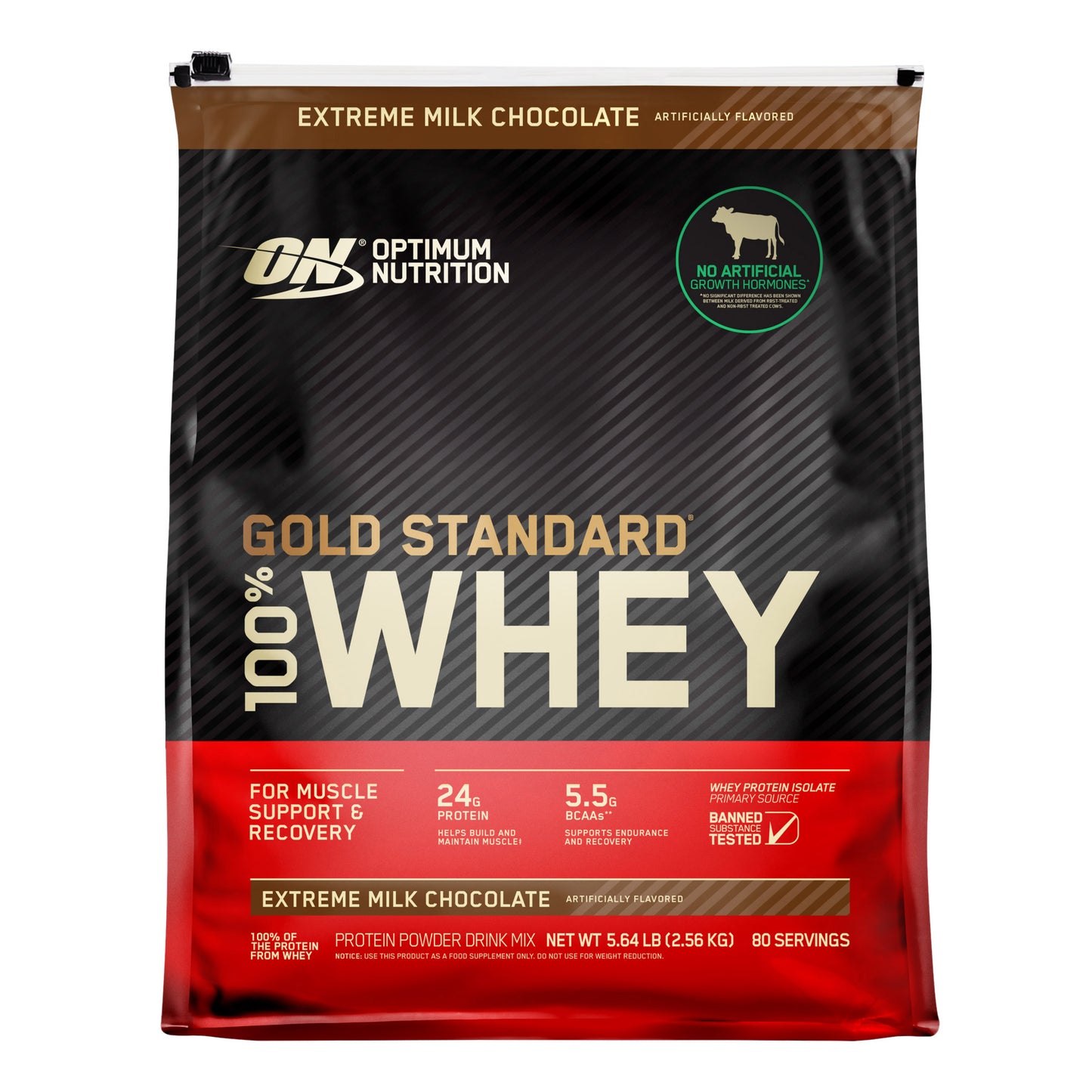 Optimum Nutrition Gold Standard 100% Whey Protein Powder, Extreme Milk Chocolate, 5.64 Lbs