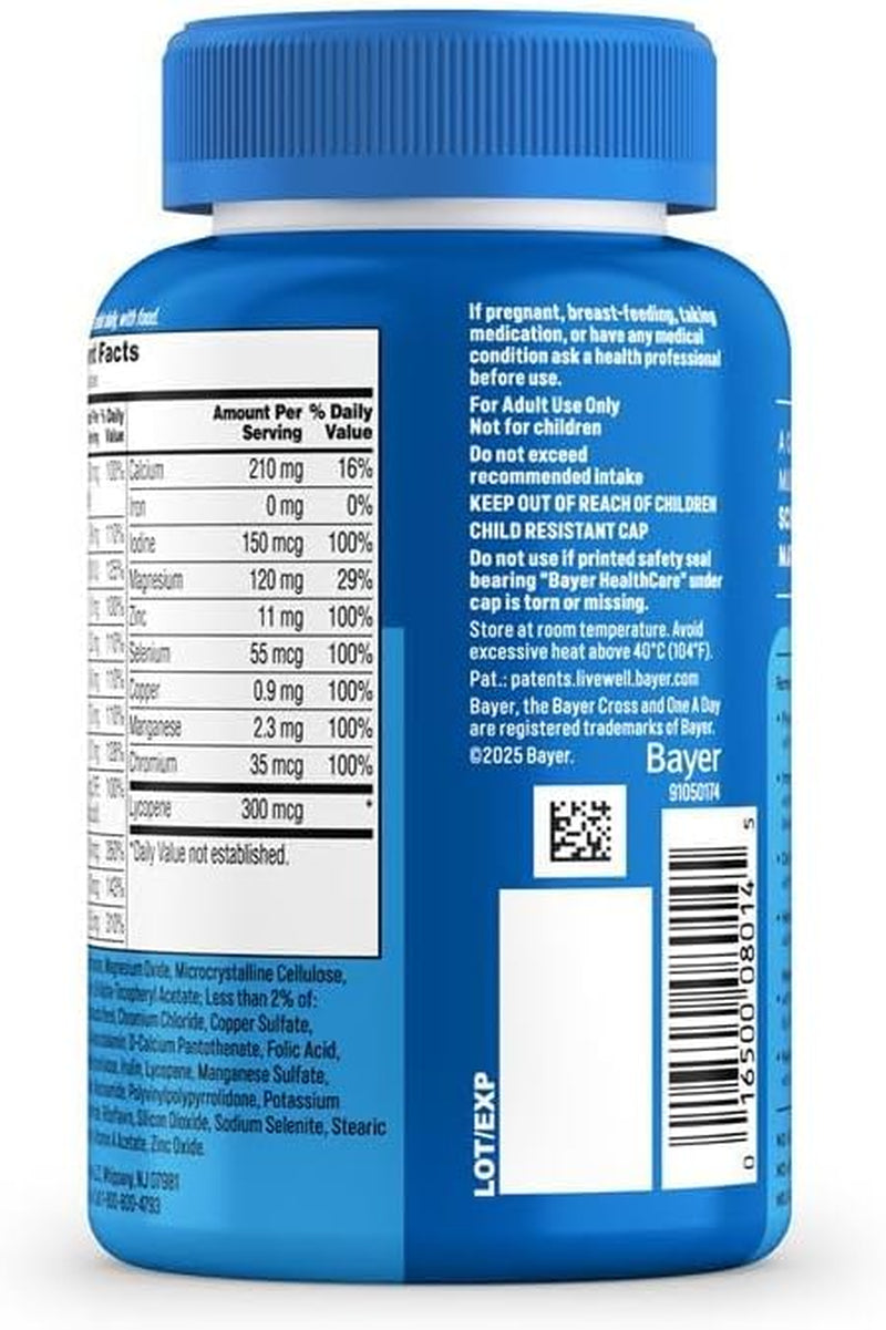 One a Day Multivitamin for Men - Daily Mens Multivitamins with Vitamin D, Zinc, Folic Acid, and B Vitamins, Physical Energy Support, 200 Count