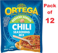 12 Packs Ortega Seasoning Mix, Reduced Sodium Chili, 1 Ounce Packaging may vary