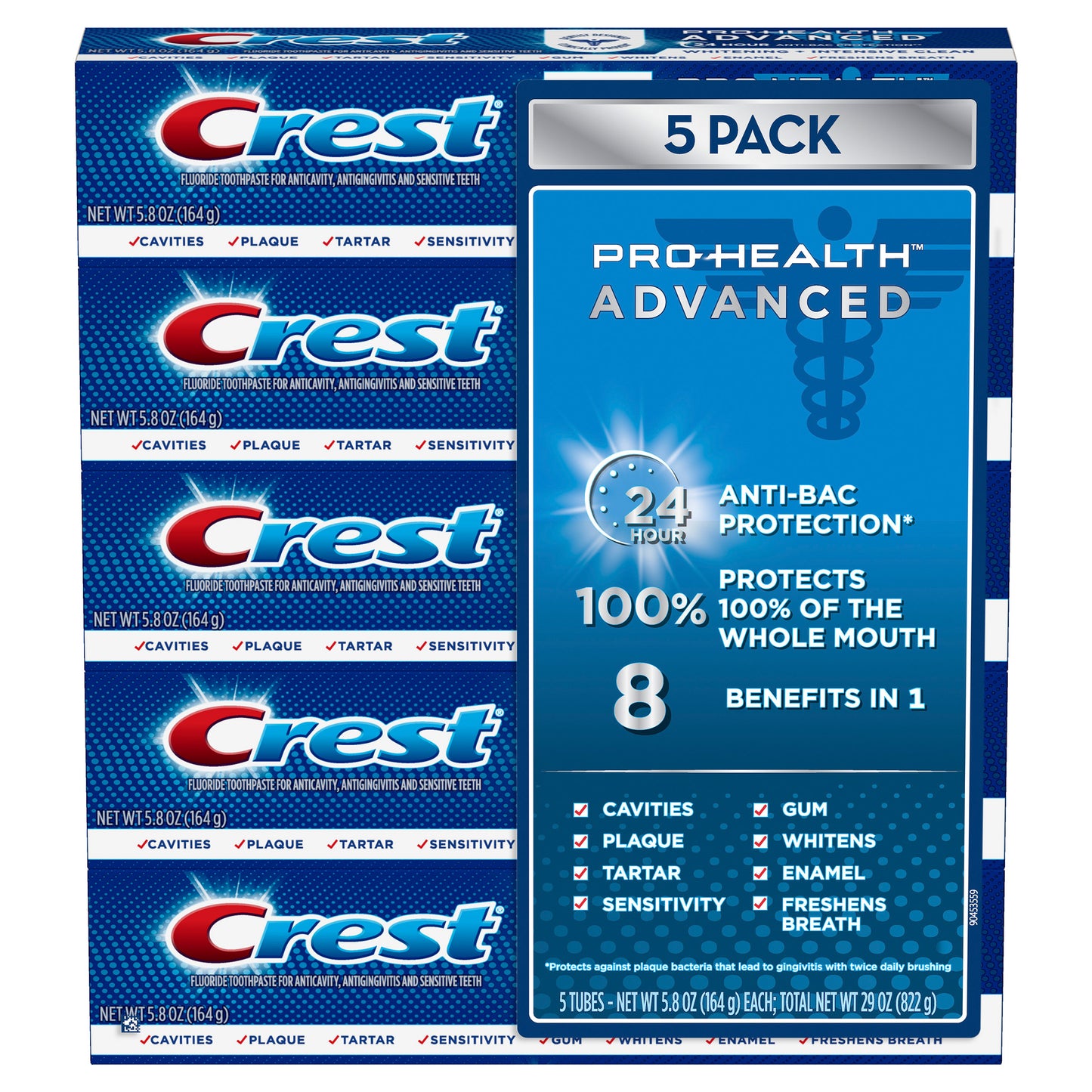 Crest Pro Health Advanced Toothpaste, 5.9 Oz, 5-Pack