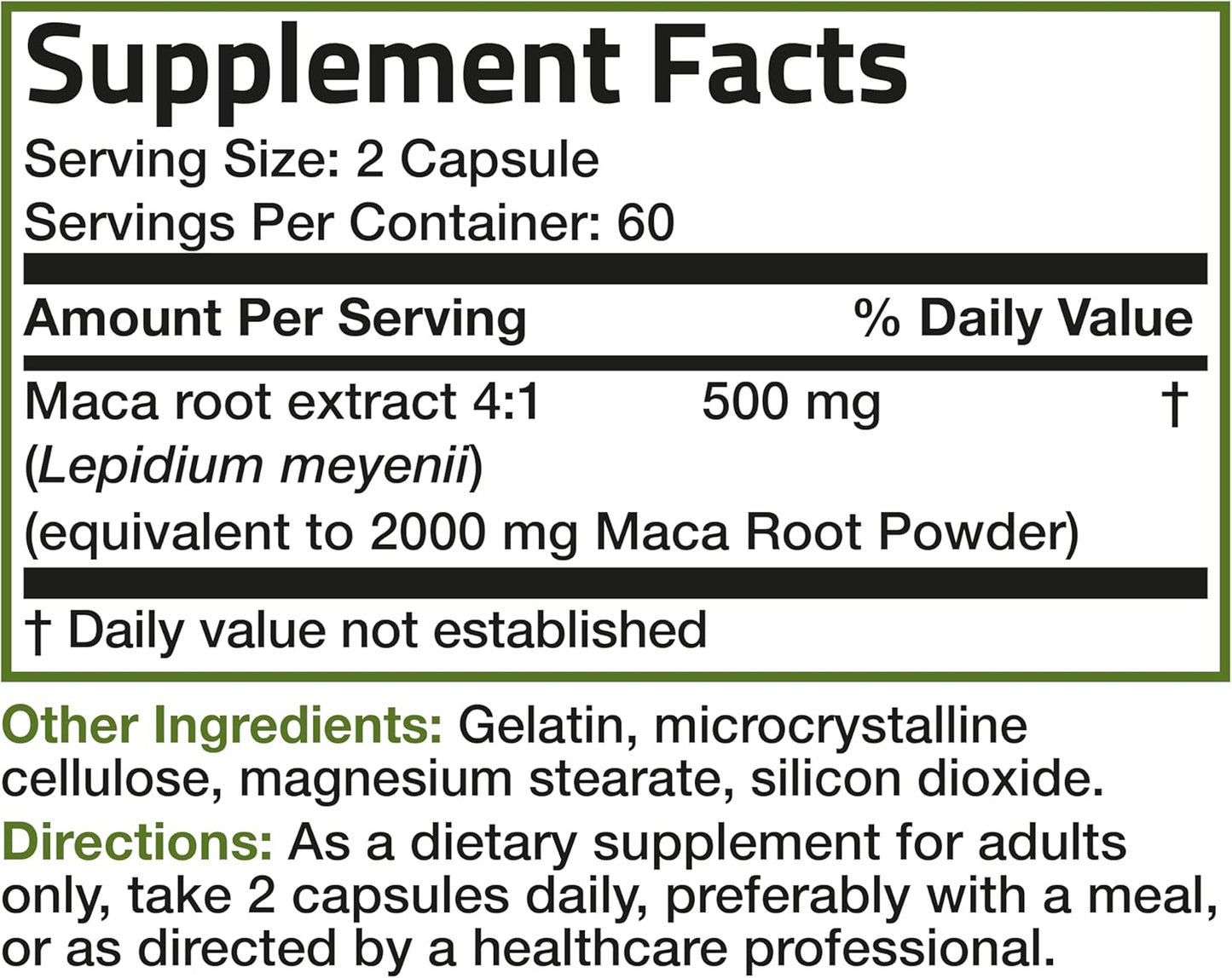 Bronson Maca Root Lepidium Meyenii Non-Gmo, 120 Vegetarian Capsules
