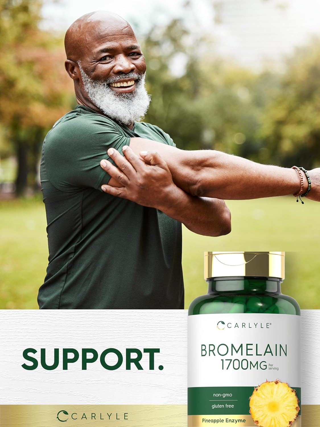 Carlyle Bromelain 1700 Mg | 90 Capsules | Pineapple Enzyme Supplement | Non-Gmo and Gluten Free