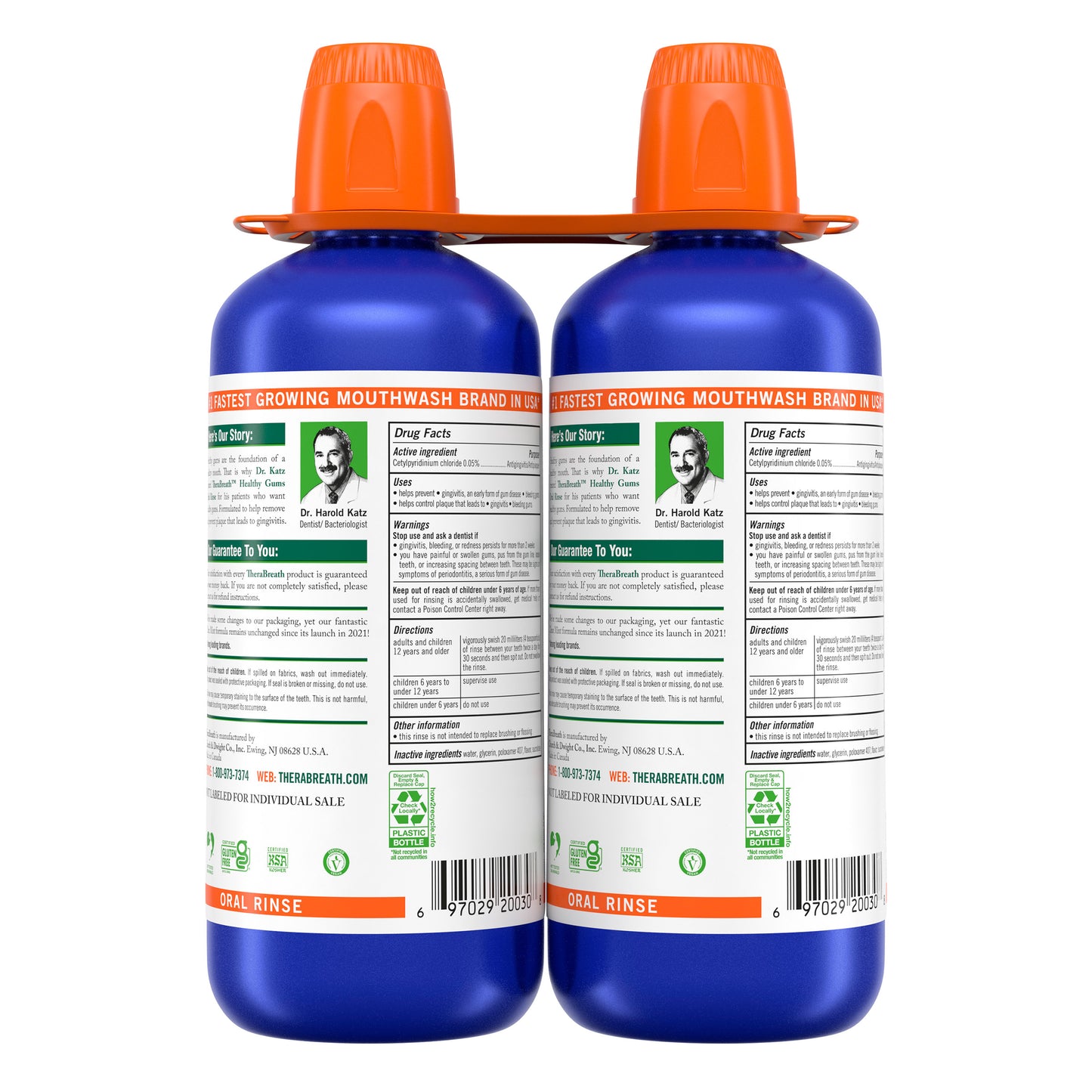 Therabreath Healthy Gums Oral Rinse, 33.8 Fl Oz, 2-Pack