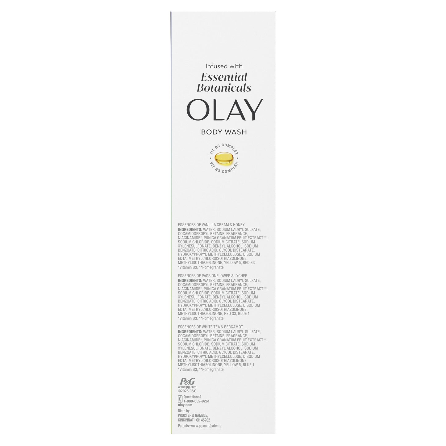 Olay Essential Botanical Body Wash, 23.6 Fl Oz, 3-Pack