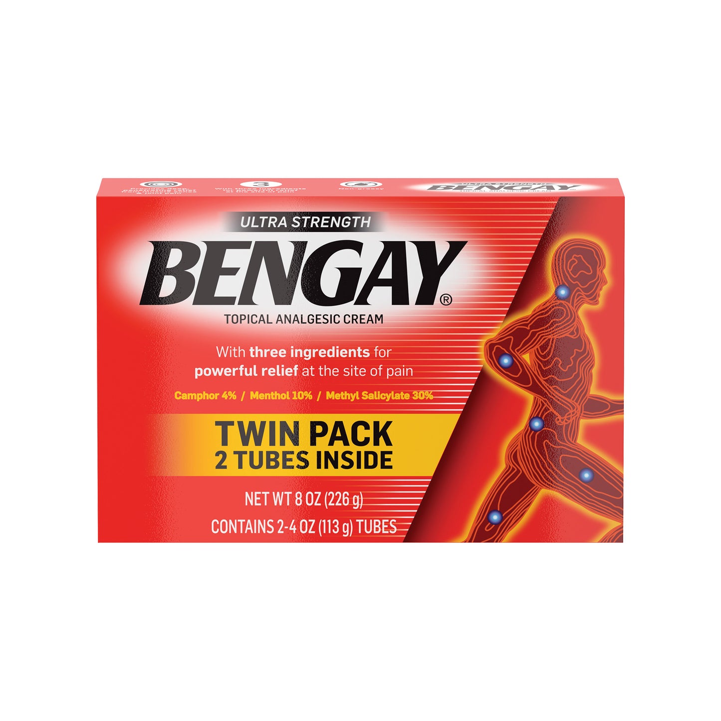 Ultra Strength BENGAY, Non-Greasy Topical Pain Relieving Cream, 8 Ounces