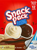 Snack Pack Chocolate and Vanilla Flavored Pudding Cups Family Pack, 12 Count Pudding Cups