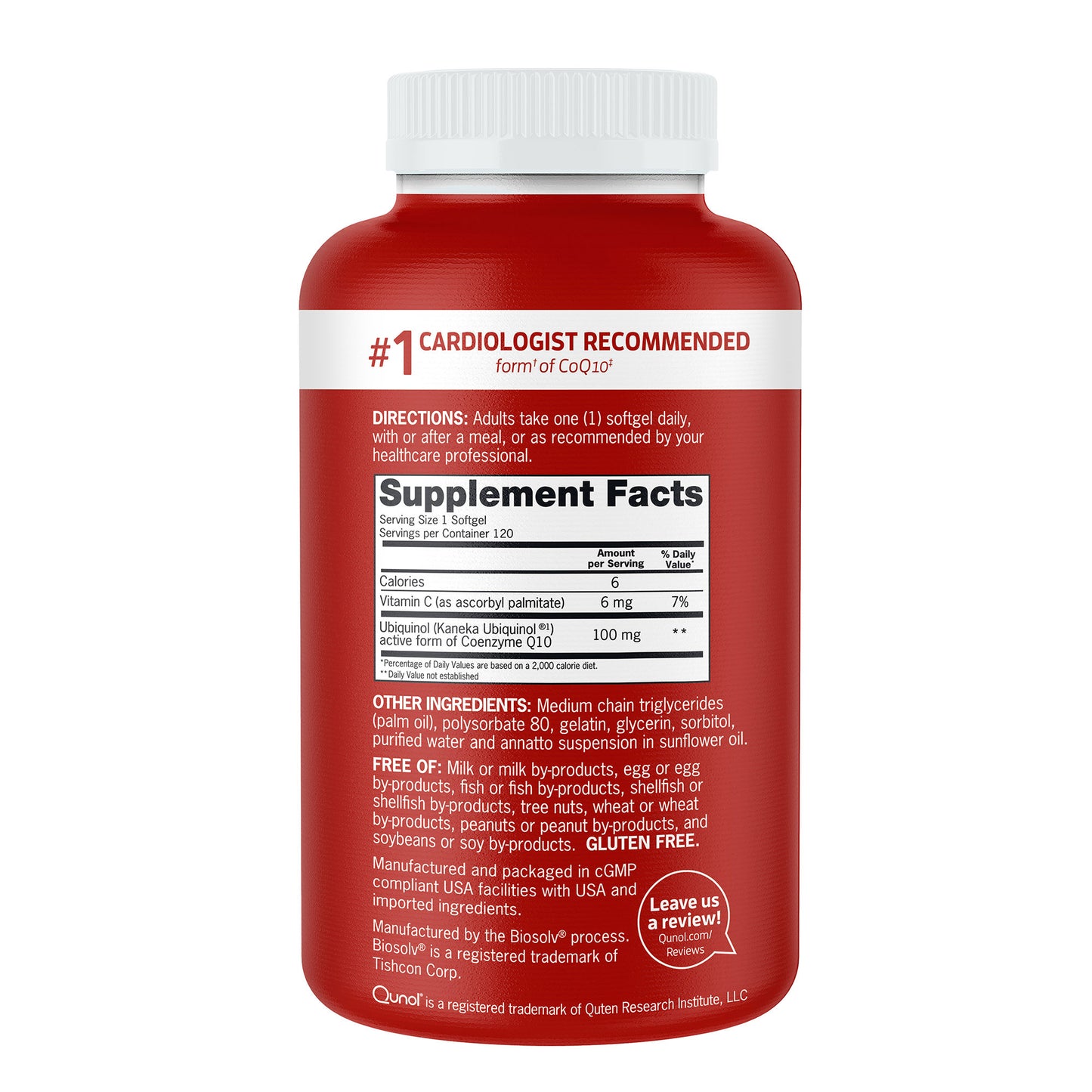 Qunol Mega Coq10 Ubiquinol 100 Mg., 120 Softgels