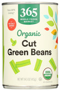 365 by , Beans Green Cut No Salt Added Organic, 14.5 Ounce