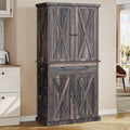 Kitchen Pantry Storage Cabinet, 72'' with Large Drawer and Adjustable Shelves, Dark Rustic Oak