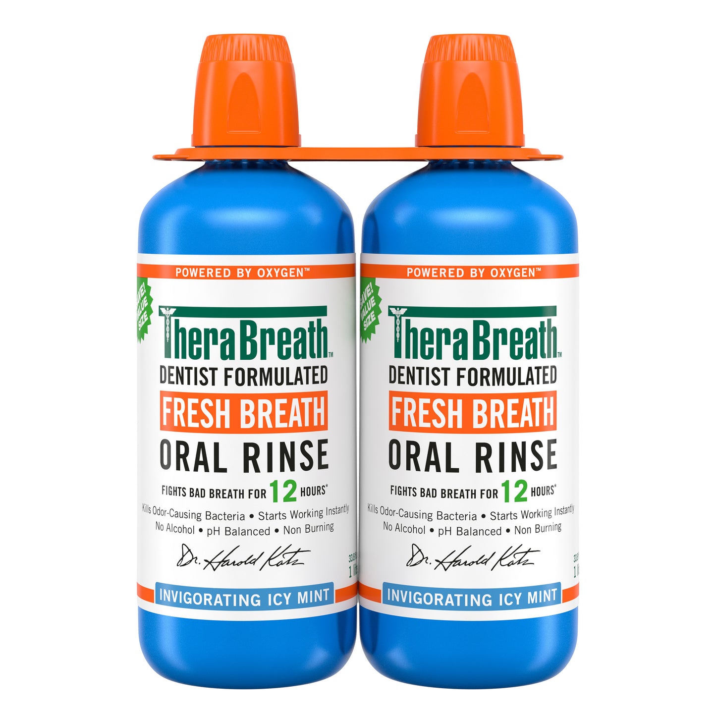 Therabreath Icy Mint Oral Rinse, 1 Liter, 2-Pack