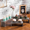 Tabletop Torched Wood Nesting Decorative Display Riser Stands, Set of 3