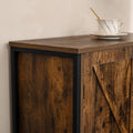 Storage Cabinet, with 2 Doors & 1 Shelf, Wooden Buffet Cabinet Rustic Brown & Black