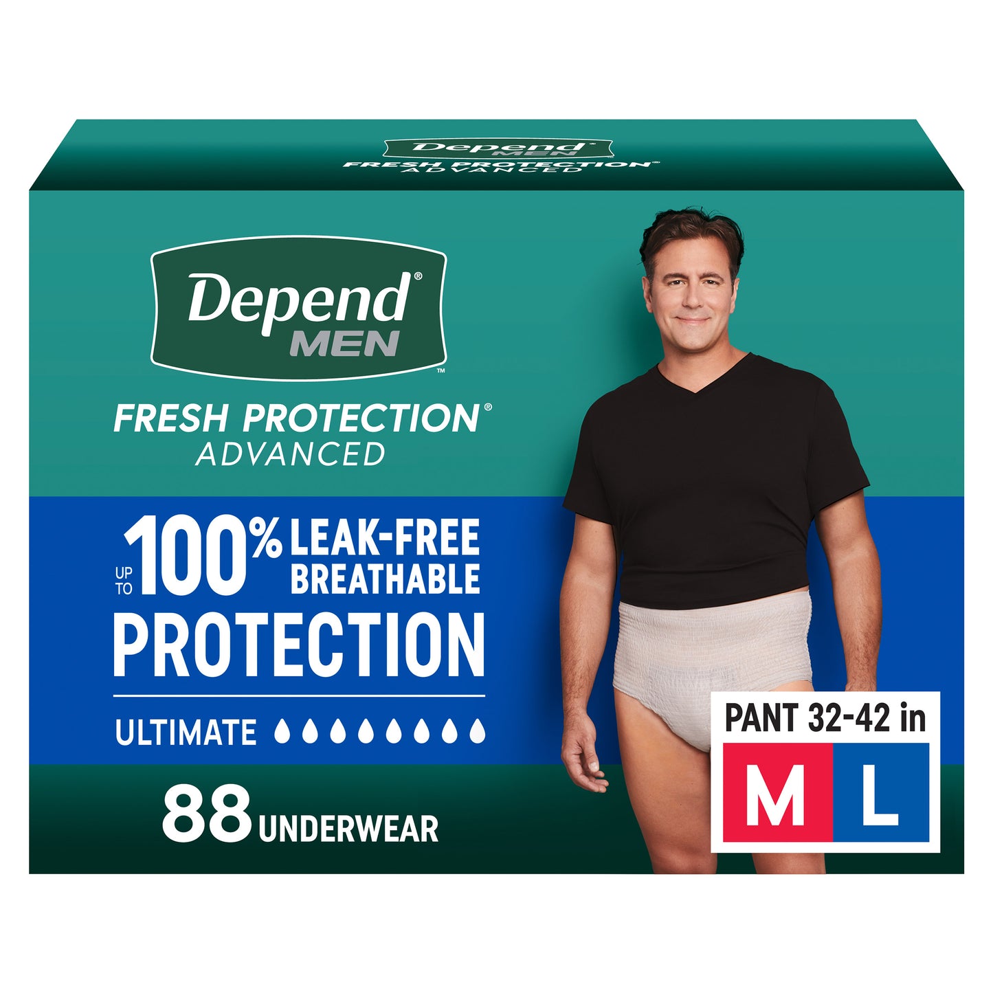 Depend Protection Advanced Incontinence Underwear for Men, Ultimate Absorbency
