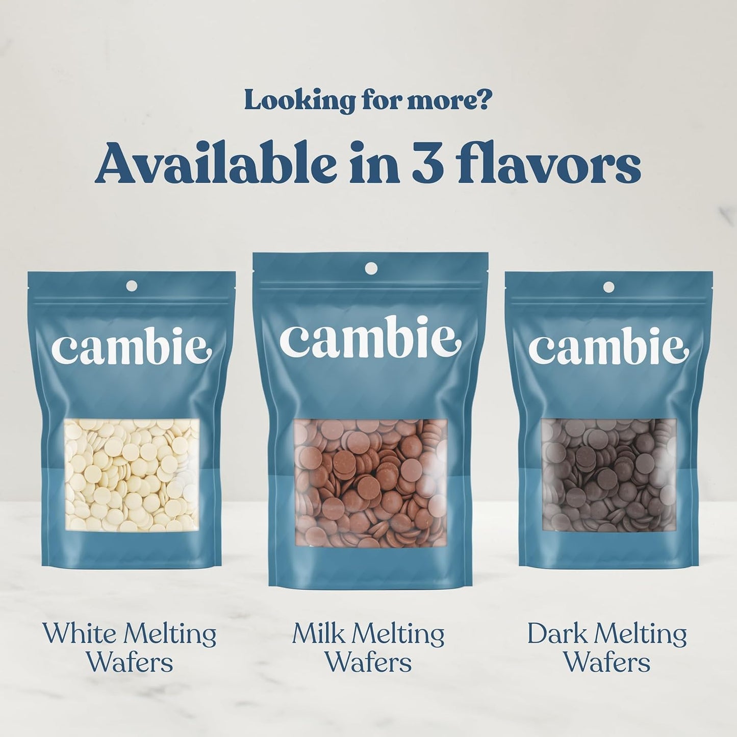 Cambie Melting Chocolate Wafers Melts - 2 Pounds Premium Quality, Case of 8