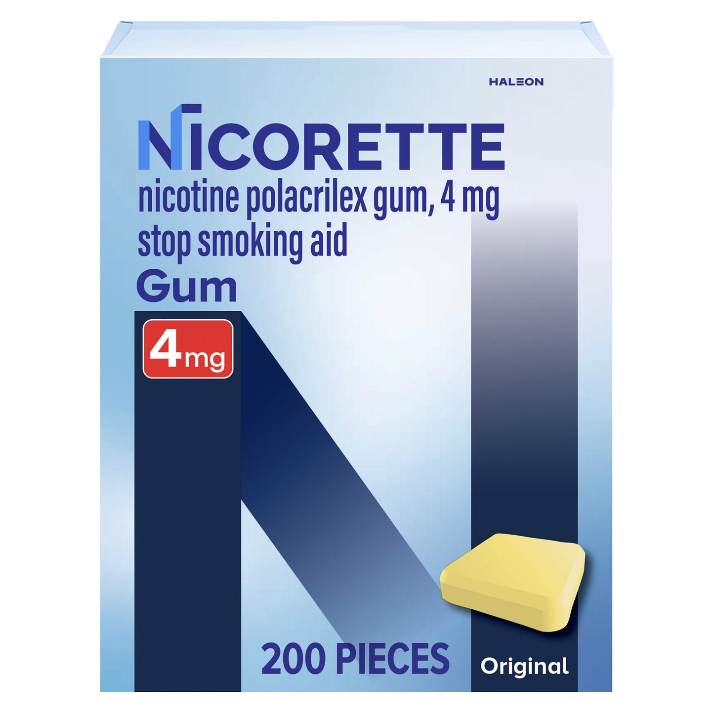Nicorette Quit Smoking Aid 2Mg. or 4Mg., Original Flavor Gum 200 Pieces