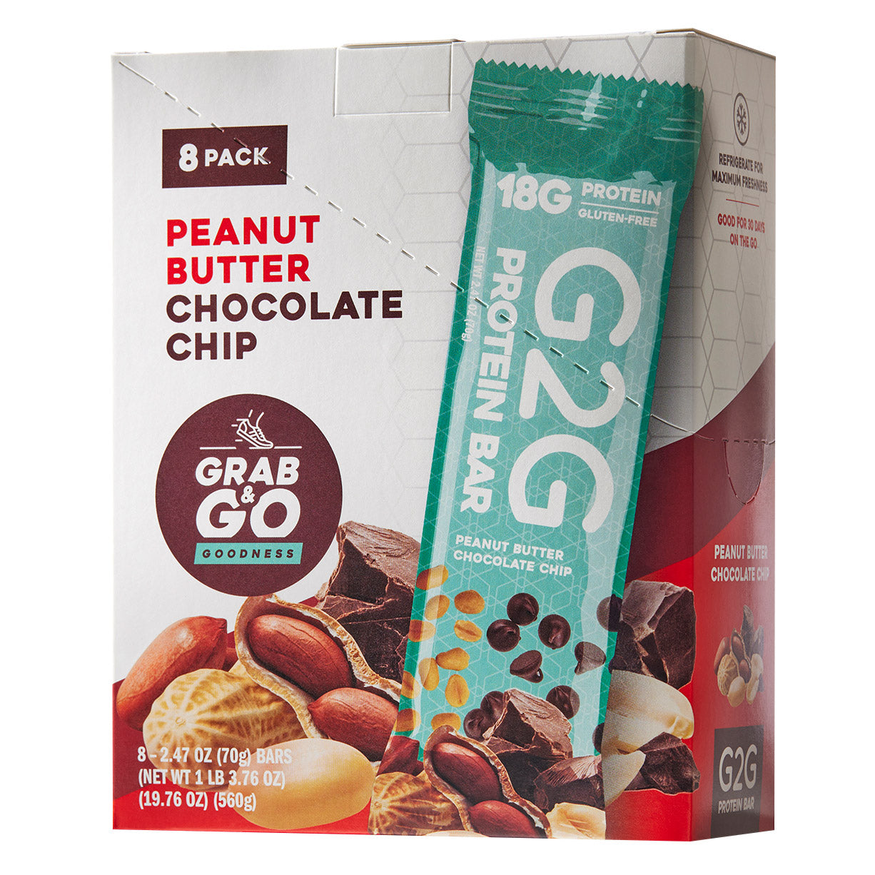 G2G 3-Pack Peanut Butter Chocolate Chip Protein Bars 24-Count