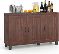 Buffet Cabinet Kitchen Storage Cupboard - 3 Door Sideboard with Adjustable Shelves Brown