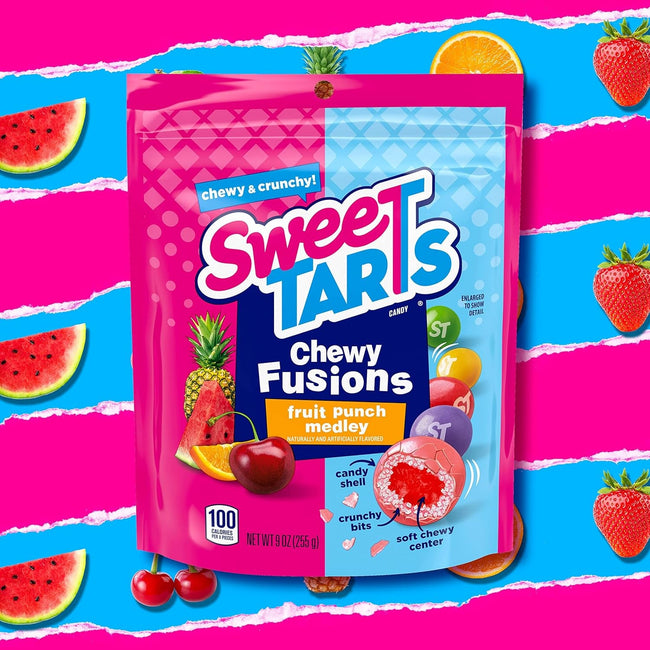Sweetarts Chewy Fusions Candy, Fruit Punch Medley, Springtime Easter Candy, 9 Ounce
