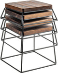 Burnt Wood & Black Metal Food Display Stands, Set of 4 Made in USA