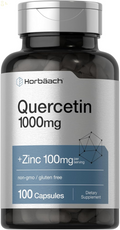 Quercetin 1000Mg Capsules | with 100Mg Zinc | 100 Count | Non-Gmo, Gluten Free Supplement | High Potency Formula