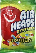 Airheads Xtremes Sour Rainbow Berry Chewy Candy Pieces Log Fruit Chew 6 Oz - 0073390009131