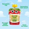 Mott'S No Sugar Added Applesauce, 3.2 Oz Clear Pouches, 4 Count