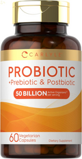Prebiotic, Probiotic & Postbiotic | 50 Billion CFU 60 Powder Pills | 3 in 1 Supplement | Vegetarian, Gluten Free & Non-Gmo Formula