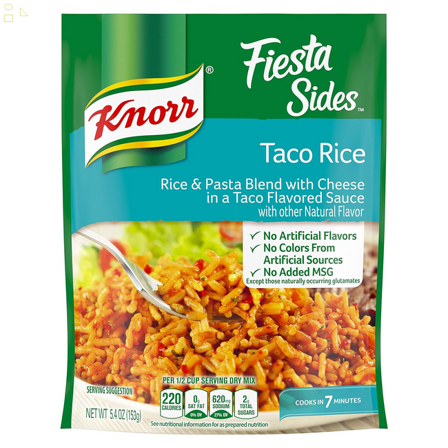 Knorr Taco Rice Sides with Authentic Taco Flavor Taco Rice No Artificial Flavors 5.4 Oz