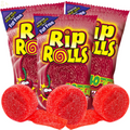 Rip Rolls Sour Candy Rolls, Cherry Fruit Flavor Fat Free Licorice Belt Candies, Individually Wrapped Shareable Snacks for Boys or Girls, Pack of 3