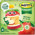 Mott'S No Sugar Added Applesauce, 3.2 Oz Clear Pouches, 4 Count