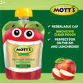 Mott'S No Sugar Added Applesauce, 3.2 Oz Clear Pouches, 4 Count