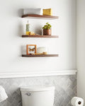 Floating Wood Shelves - Wall Mounted, for Kitchen, with 22lbs Capacity Set of 3