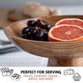 Acacia Wood Fruit Bowl for Kitchen Counter 12" Large
