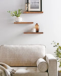 Floating Wood Shelves - Wall Mounted, for Kitchen, with 22lbs Capacity Set of 3