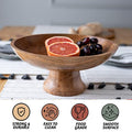 Acacia Wood Fruit Bowl for Kitchen Counter 12" Large