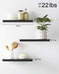 Floating Wood Shelves - Wall Mounted, for Kitchen, with 22lbs Capacity Set of 3