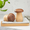 Wood Cute Mushroom Toothpick Holder Container Home Kitchen Dining Room (with toothpicks)