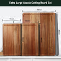 Wood Cutting Boards Set of 3 for Kitchen, Thick Chopping Board, (17x12, 12x10, 12x7 inch)