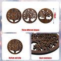 3 Pcs Life Tree Wooden Trivets Round Plates Pots Holder, Heat Resistant 8 Inch