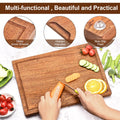 Wooden Cutting Boards For Kitchen Wood Chopping Board Thick One-piece Cutting Board With Juice Groove 15 * 10.2 * 1"