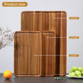 Wood Cutting Boards Set of 3 for Kitchen, Thick Chopping Board, (17x12, 12x10, 12x7 inch)