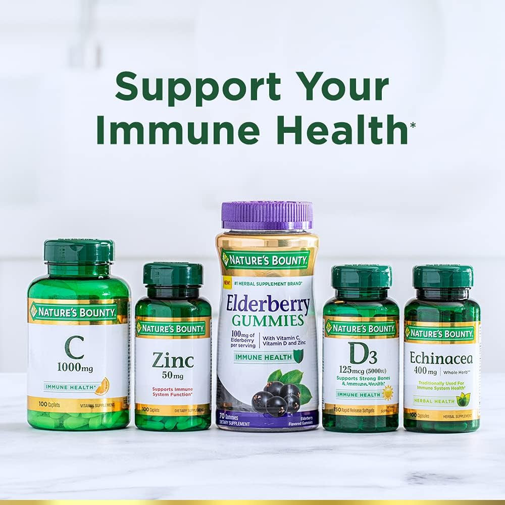 Nature'S Bounty Vitamin C 1000Mg, Supports Immune and Antioxidant Health, Vitamin C Supplement, 1 per Day, 300 Vegetarian Caplets