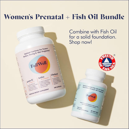 Fullwell Prenatal Vitamins | Choline, Folate, Vitamin D for Fetal Growth, Brain Development | 26+ Vital Nutrients | Dietitian-Formulated, OBGYN Recommended, Non-Gmo, 3Rd Party Tested, 30 Servings