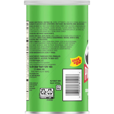 Pringles Potato Crisps Chips, Lunch Snacks, On-The-Go Snacks, Grab N' Go, Sour Cream and Onion, 2.5Oz Can (1 Can)