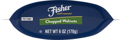Fisher Chef'S Naturals Chopped Walnuts, 6 Ounces, California Grown Walnuts, Unsalted, Naturally Gluten Free, No Preservatives, Non-Gmo