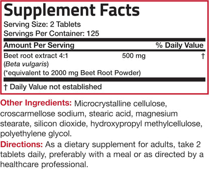 Bronson Beet Root Extra Strength, Non-Gmo, 250 Vegetarian Tablets